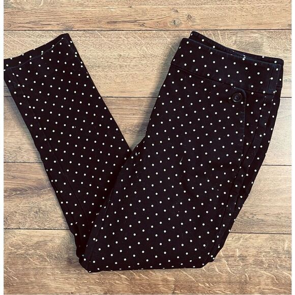 LOFT Women’s size 2 Marisa Skinny Ankle Pants Black/White Polka Dot - Picture 7 of 11